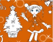 Christmas girl painting online mikulásos játék